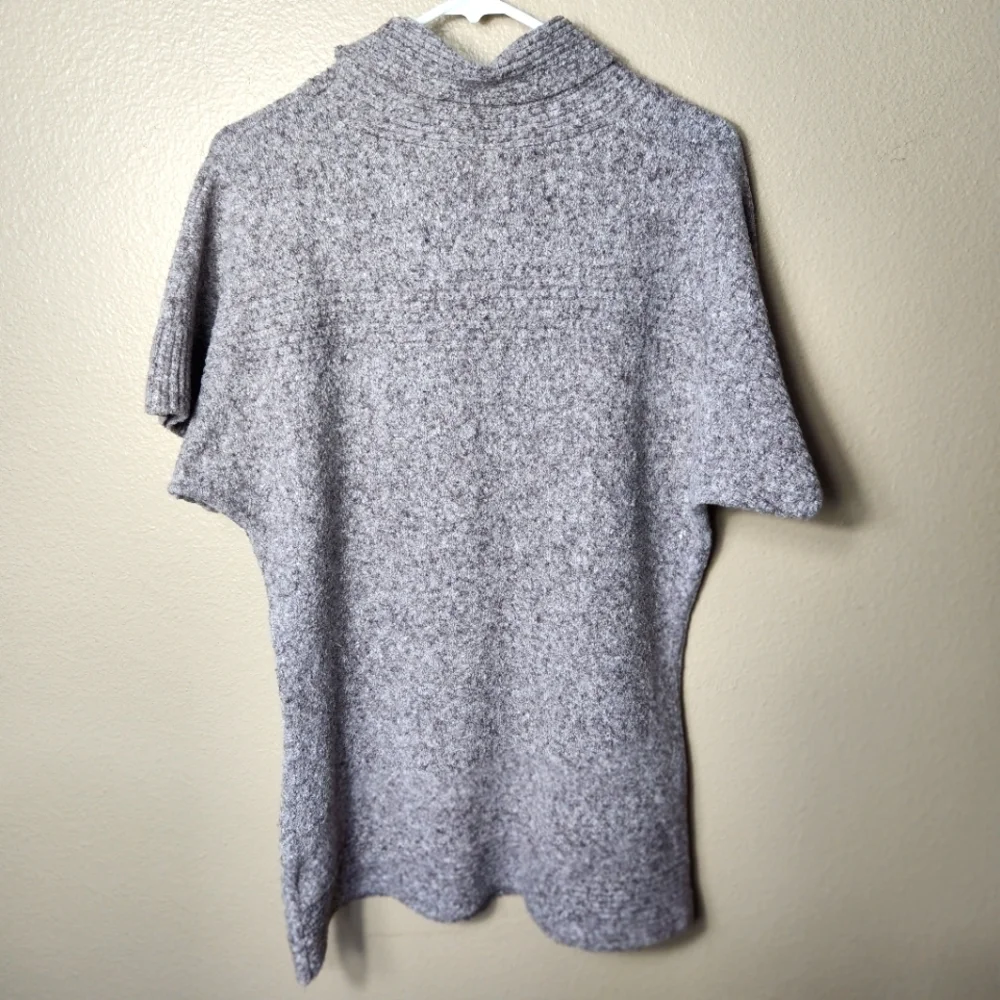 Columbia Womens Purple Heather Short Sleeve Cowl Neck Tunic Sweater-Size M